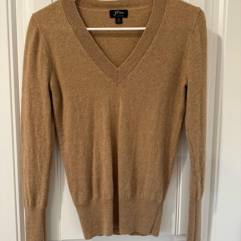 J. Crew Tan V-Neck Sweater